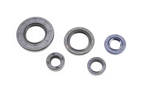 Сальники к-кт 5шт (10x18x6; 12x18x5; 12x21x4; 20x30x4,5; 20x38x5) двигуна Київ