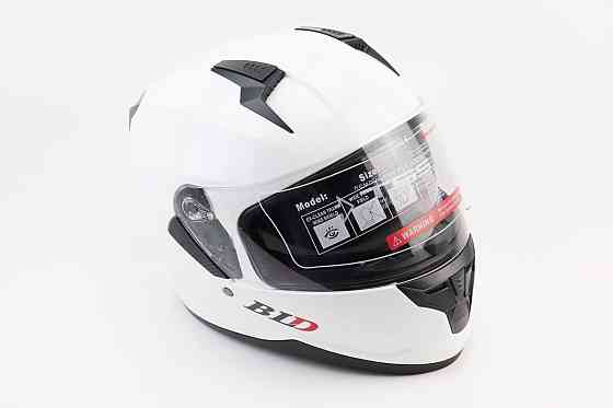 Шолом інтеграл, закритий (сертифікація DOT)+відкидні окуляри BLD-M67 М (57-58см), БІЛИЙ глянець Киев