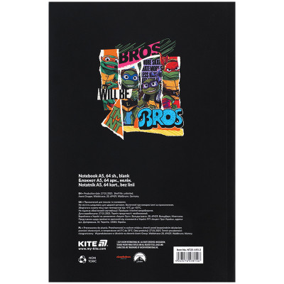 Блокнот Kite А5 Ninja Turtles 2 термобіндер, 64 аркуші, нелінований (NT25-193-2) Вінниця - фото 3