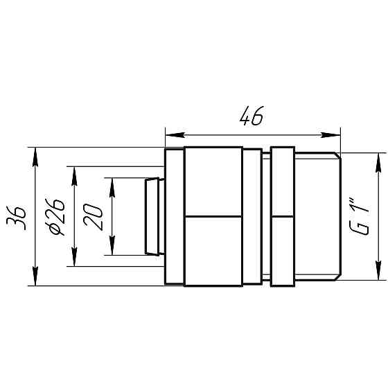 Муфта із зовнішньою різьбою APE ITALY 701 L 1″x26 Луцк