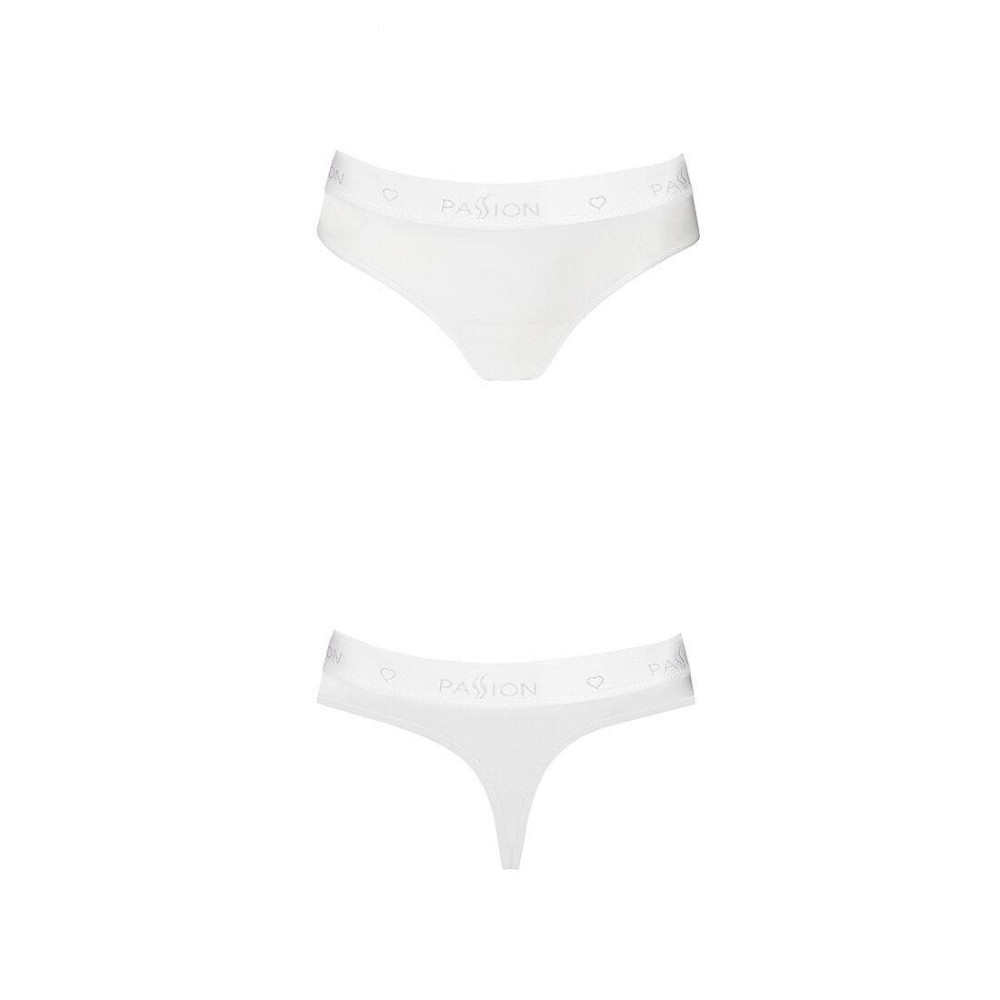 Трусики-бразилиана из хлопка Passion PS005 PANTIES L, white Sex Aura Киев - изображение 5