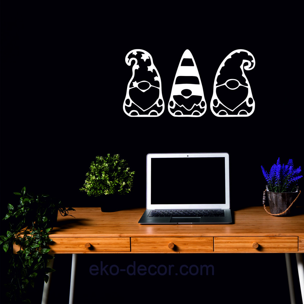 Декоративное настенное Панно «Гномики» Декор на стену 70*42 см-3шт, Белый Киев - изображение 4