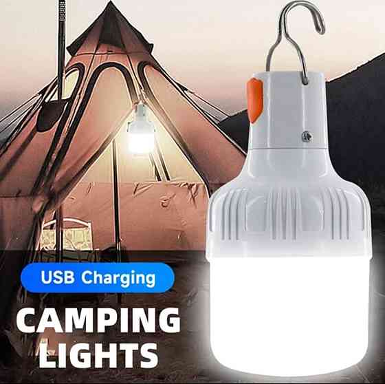 Аккумуляторный фонарик 5 V 60W светодиодный с USB разъёмом для кемпинга 12.5 на 6.5 см белый Киев