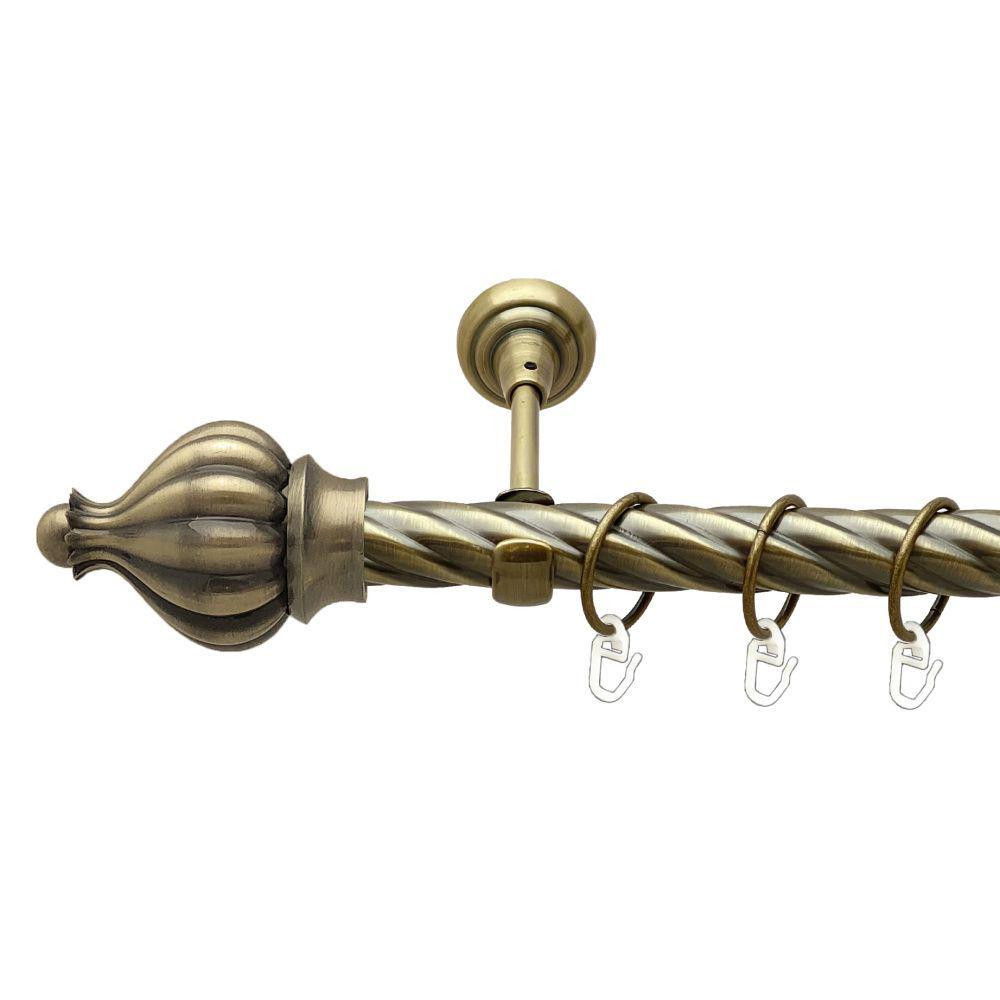 Карниз Orvit Таджа металевий однорядний відкритий скручена труба кільце металеве Антик 25 мм 160 см (00-00017735) Львів - фото 1