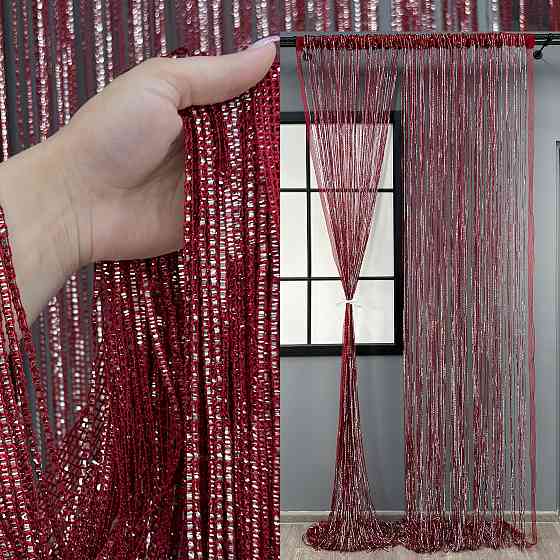 Шторы-нити Rovi Premium с люрексом Бордовый 300х300см 1 шт (61-117) Киев