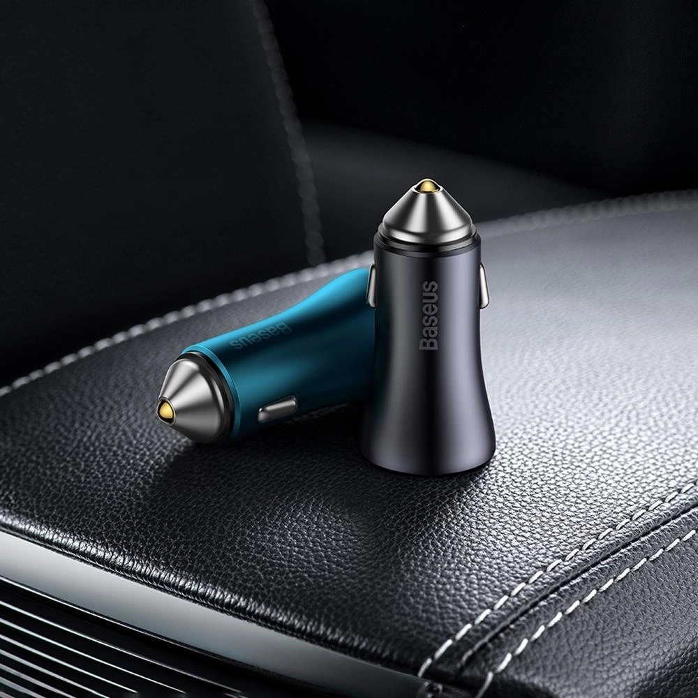 Автомобильное зарядное устройство Baseus Golden Contactor Pro Dual Fast Charger Car Charger C+C 40W Blue Одесса - изображение 10