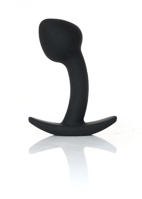 Анальна пробка - Silicone Black Curved Plug S Sex Aura Київ - фото 1
