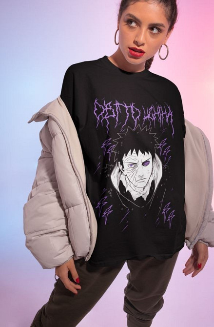 Футболка аниме Наруто оверсайз (S/M/L) Черний AnimeJ0846 Днепр - изображение 5