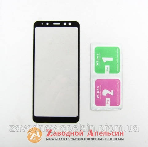 Защитное стекло Samsung A8 A530 Glass full черн Одесса - изображение 2