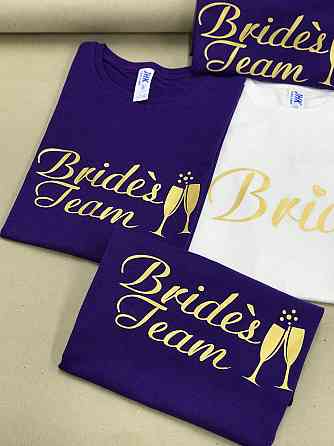 Футболки на девичник для невесты и подружек с надписями - 