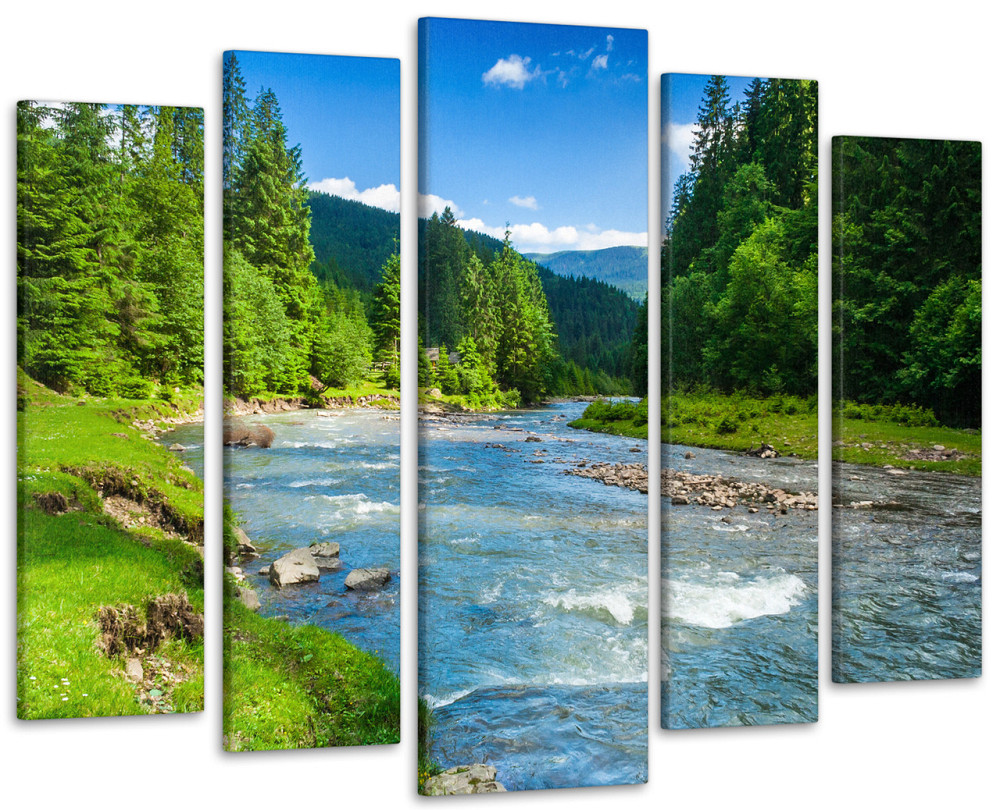 Модульна картина Гірська річка Art-282_5 ( 80х118см ) Київ - фото 1