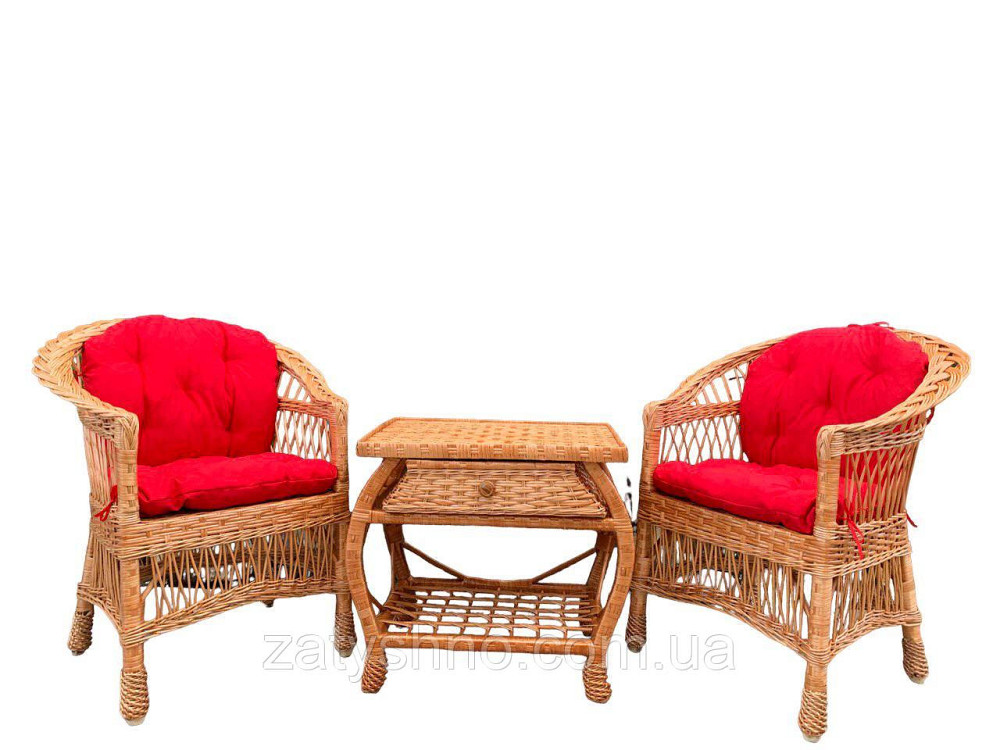 Меблі плетені зі столом з ящиком на 2 персони Київ - фото 2