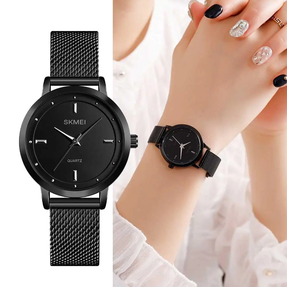 Женские наручные часы Skmei 1528 (Черные) Винница - изображение 7