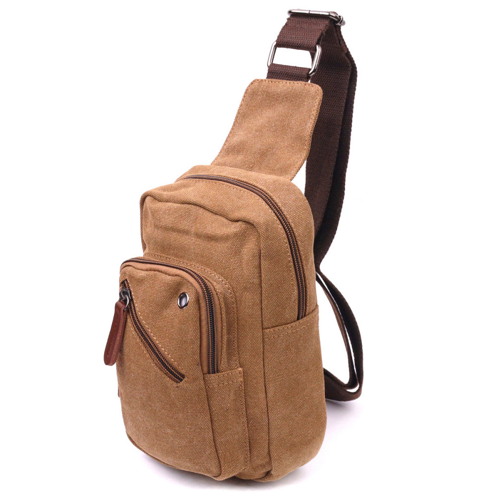 Практична чоловіча сумка через плече текстильна 21230 Vintage Коричнева Київ - фото 1