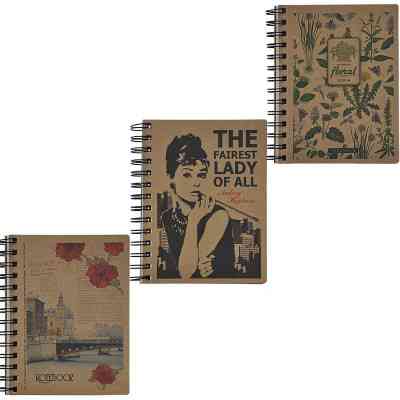 Блокнот Buromax spiral side, В6, 96sheets, KRAFT, square (assorted) (BM.2479) Винница