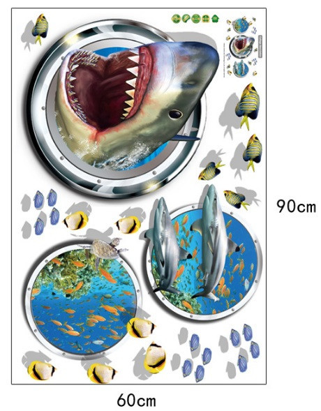 Интерьерная наклейка 3д Акула Киев - изображение 4