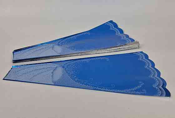 Конусная упаковка под цветы h60/ 8низ/32верх металл синий (100 шт)  узор131 (1) (100 шт) Харьков