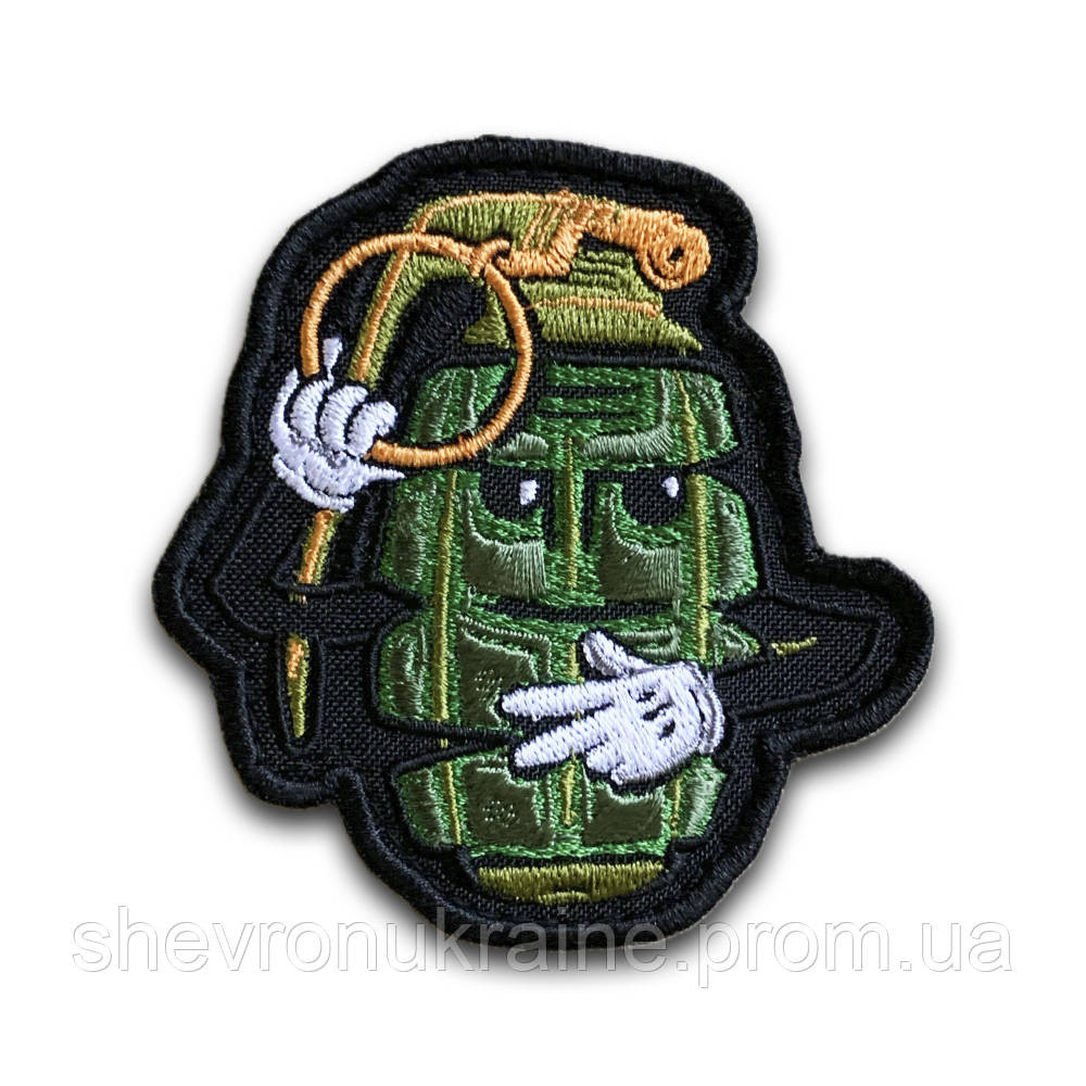 Шеврон граната ф1 (Форма контурная. На липучке) Размер 8x7.5см Киев - изображение 8