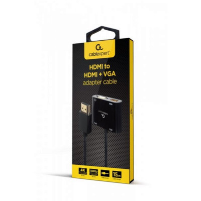 Переходник Cablexpert HDMI to HDMI/VGA+audio 3.5mm (A-HDMIM-HDMIFVGAF-01) Винница - изображение 5