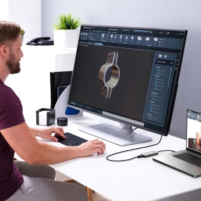 Концентратор J5create USB-C 5-in-1 2xUSB 3.2 10Gbps + 2xUSB-C 10Gbps PD 100W + HDMI 8K gray (JCH453-N) Винница - изображение 3