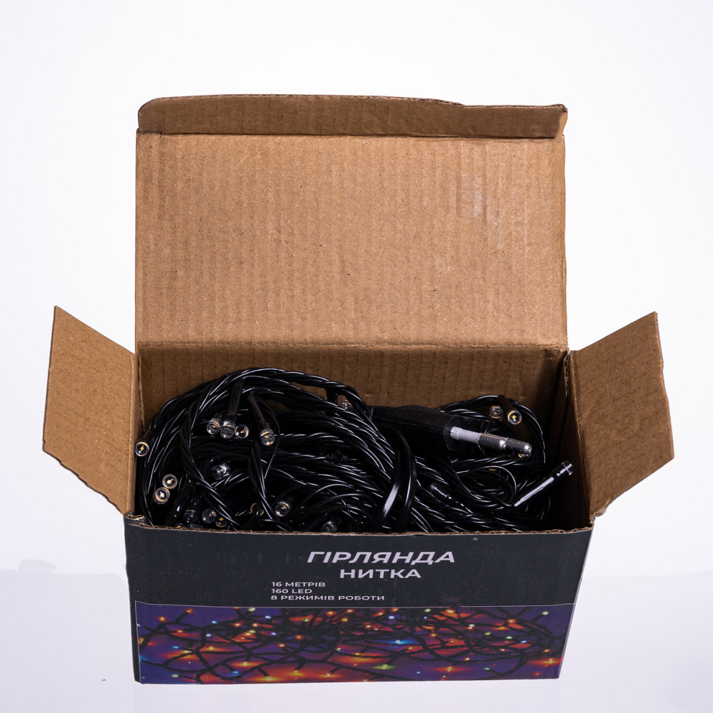Garlando Новорічна гірлянда кімнатна нитка 14 м 160 LED чорний провід Жовтий W160LED16MBY Коломия - фото 8