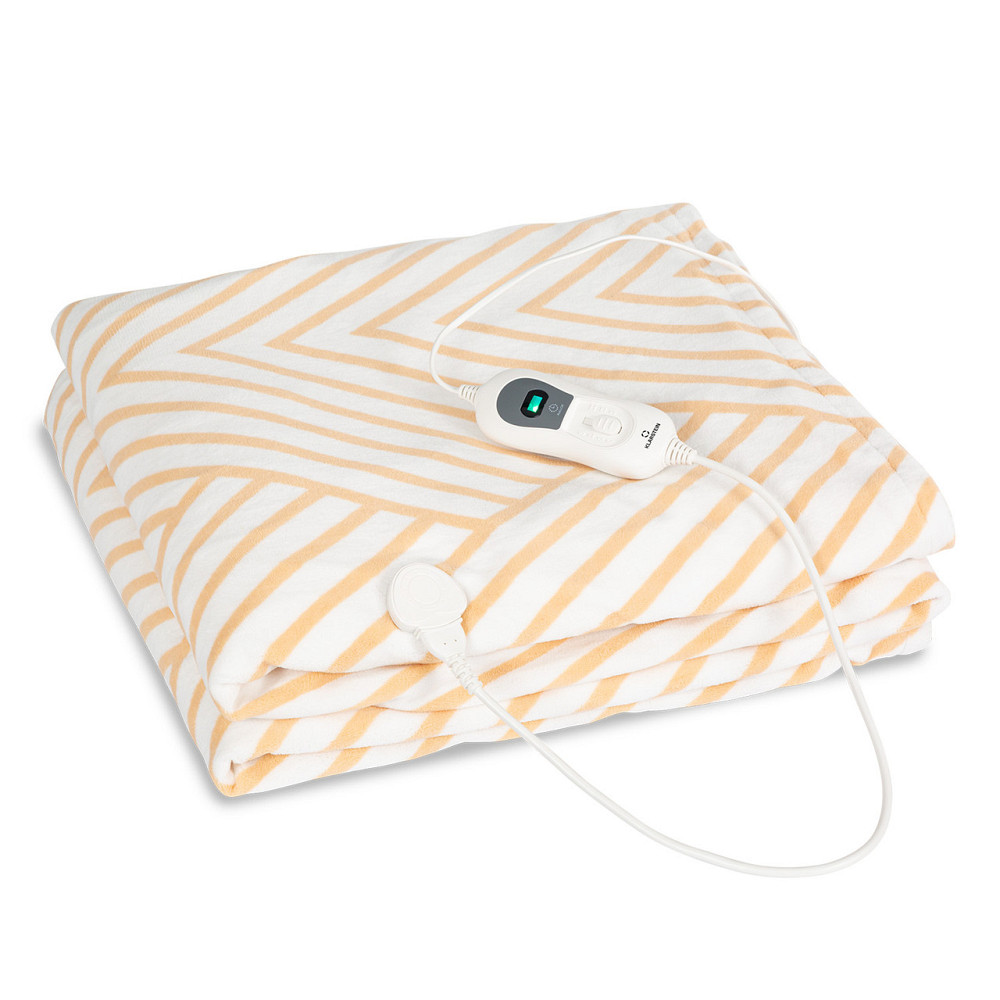 Доктор Watson XXL електрична ковдра 3 рівні потужності можна прати 200x180 см мікро плюш бежевий з малюнком Рівне - фото 1