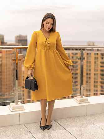 Молодіжна сукня вільного крою "Boho" |Батал Гірчичний, 54-56 Київ