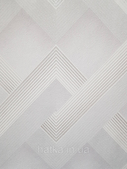 Шпалери вінілові на флізеліні Sintra Simmetria метрові геометрія фігури смуги білі сірі срібло 524527 Київ - фото 2