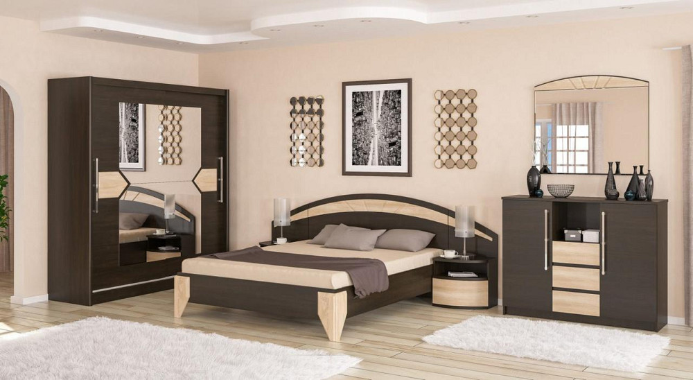 Кровать ортопед (без ламелей)  Аляска Дуб самоа / Капучино Львов - изображение 5