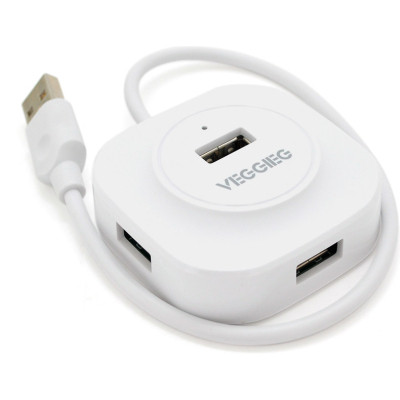 Концентратор VEGGIEG USB 3.0 to 4xUSB 0.3m white (V-U2407) Вінниця - фото 1