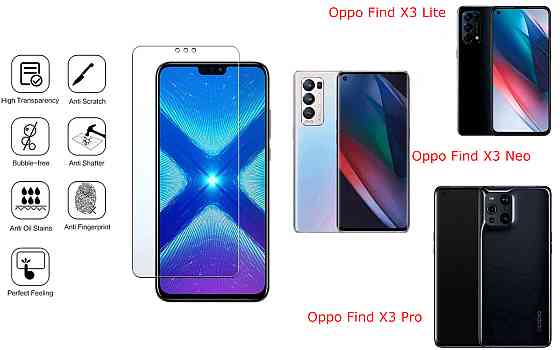 Защитное стекло NeoGlass для Oppo Find X3 Lite, Find X3 Neo, Find X3 Pro – ультрапрозрачное и устойчивое Киев