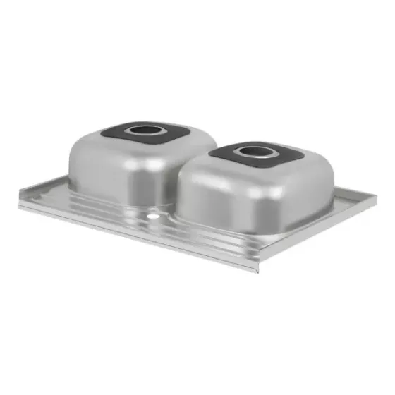 Кухонная мойка накладная на две чаши WEZER 8060 (08) Satin (0.8 мм) Киев