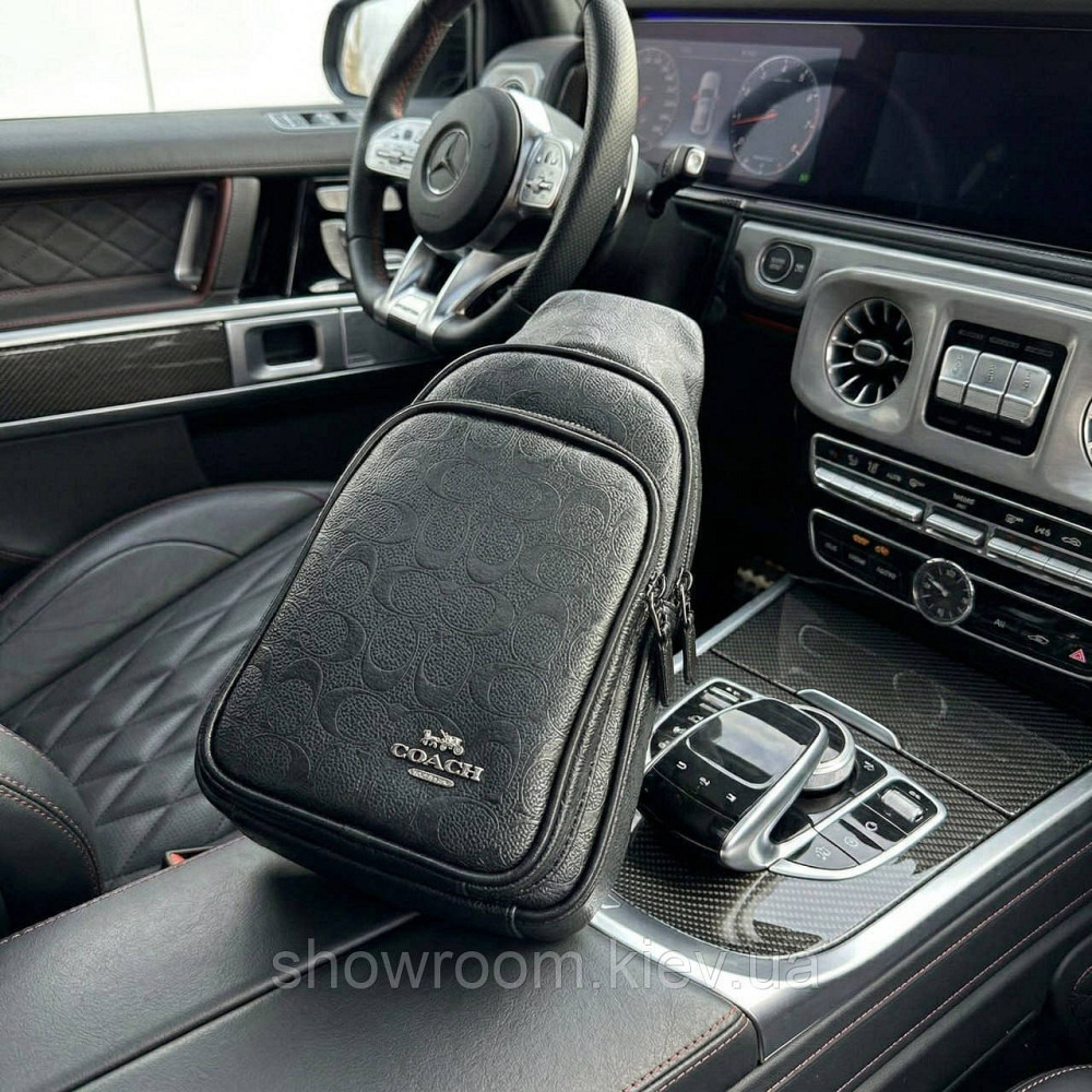Мужская сумка на грудь (слинг), бананка Coach (77-2517) черная Киев - изображение 1
