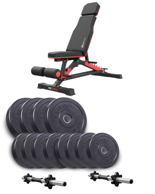 Набір Elitum Titan гантелі 2х21кг з лавою Hop-Sport HS-2090 HB Киев - изображение 1