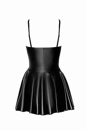 Сукня Noir Handmade F308 Dreamer, XL, міні, під латекс, відкриті плечі, спідниця кльош, блискавка спереду Sex Aura Київ