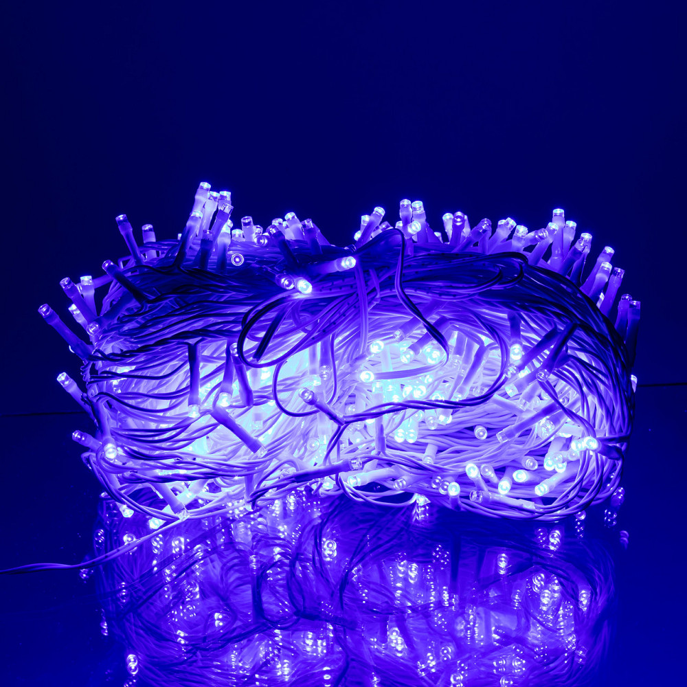 Гірлянда Різдвяна фея вулична 50 м 500 LED білий провід Синій CF500L50MWBL Київ - фото 1