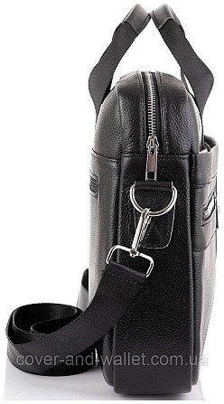 Офисная мужская сумка из натуральной кожи черного цвета ST Leather Киев - изображение 3