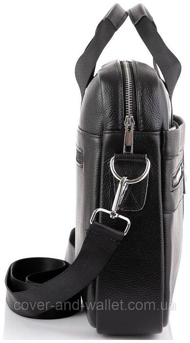 Офісна чоловіча сумка із натуральної шкіри чорного кольору ST Leather Київ - фото 3