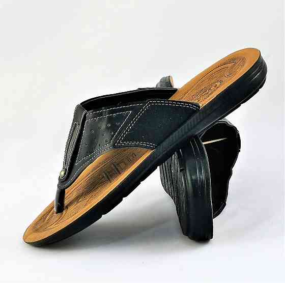 Мужские Шлёпанцы Тапочки Сланцы Вьетнамки Черные (размеры: 42,43) Днепр