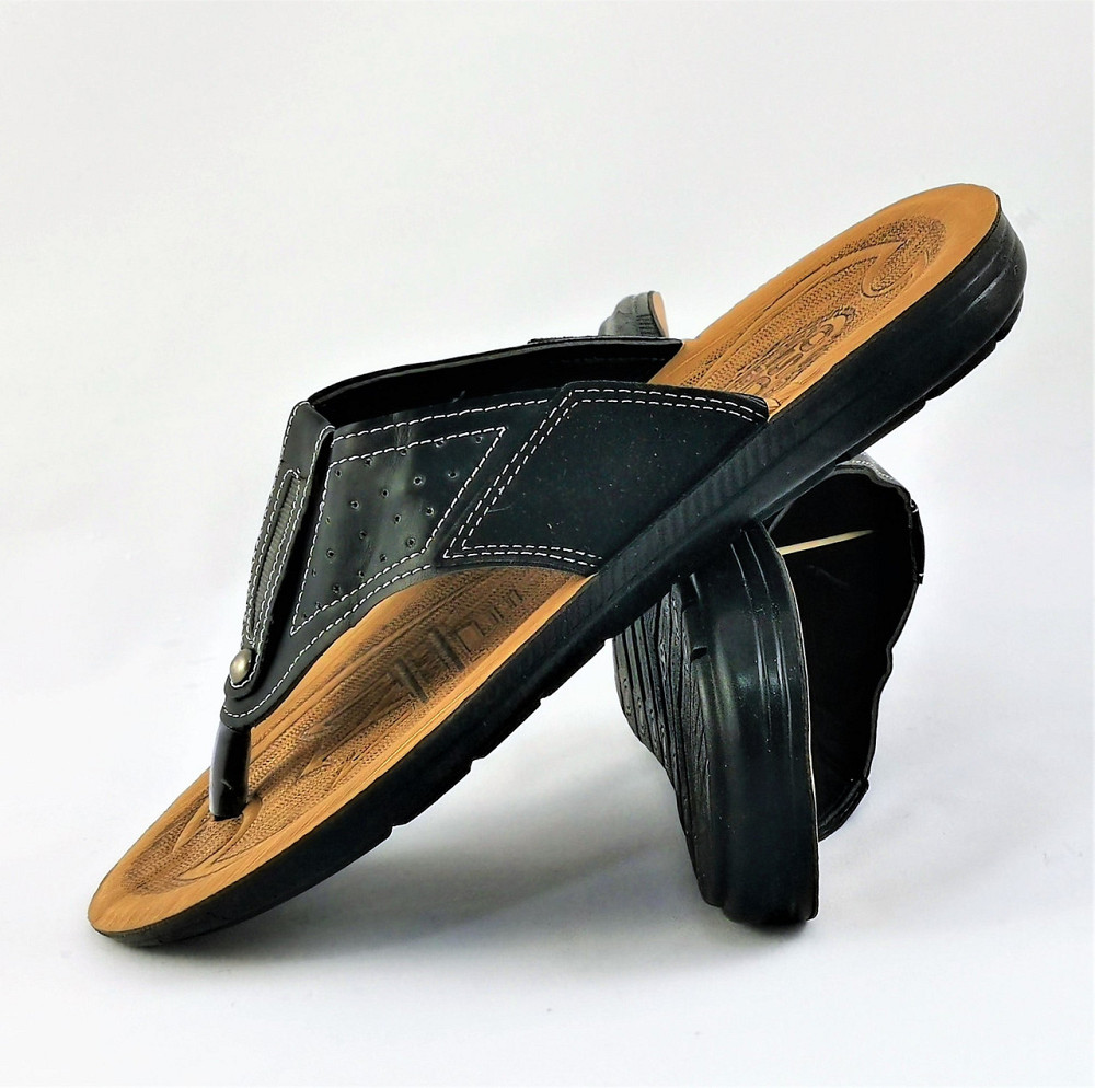 Мужские Шлёпанцы Тапочки Сланцы Вьетнамки Черные (размеры: 42,43) Днепр - изображение 3