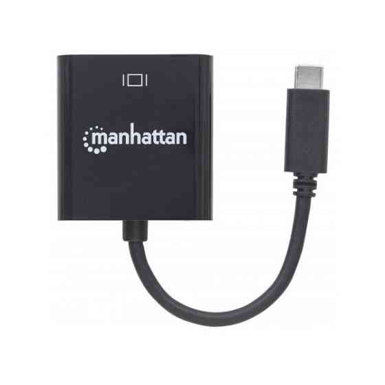 Перехідник USB3.1 Type-C --> VGA (F), чорний, Manhattan (151771) Київ