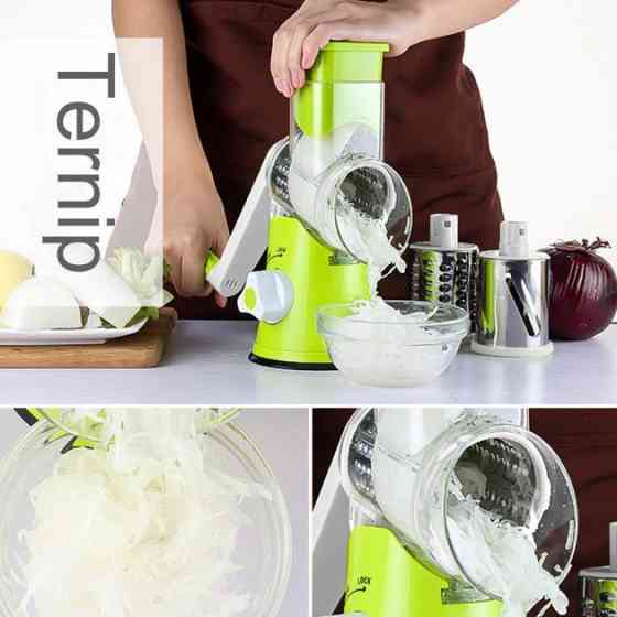 Мультирезка универсальная терка для овощей зеленая, Овощерезка много насадок, Овощерезка для дачи DY-57 Львов