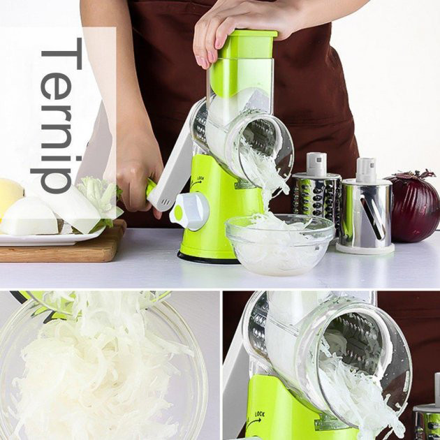 Мультирезка универсальная терка для овощей зеленая, Овощерезка много насадок, Овощерезка для дачи DY-57 Львов - изображение 4