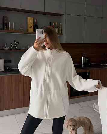 Жіноча повсякденна тепла кофта двосторонній поларфліс Молочний Одеса