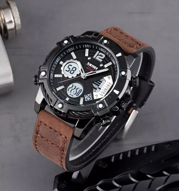 Мужские наручные часы Skmei 1618 (Коричневые) Винница - изображение 5