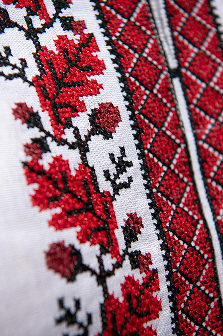 Вишиванка сорочка чоловіча лляна, біла, короткий рукав, лен, вишиванці чоловічі в Україні Київ - фото 2