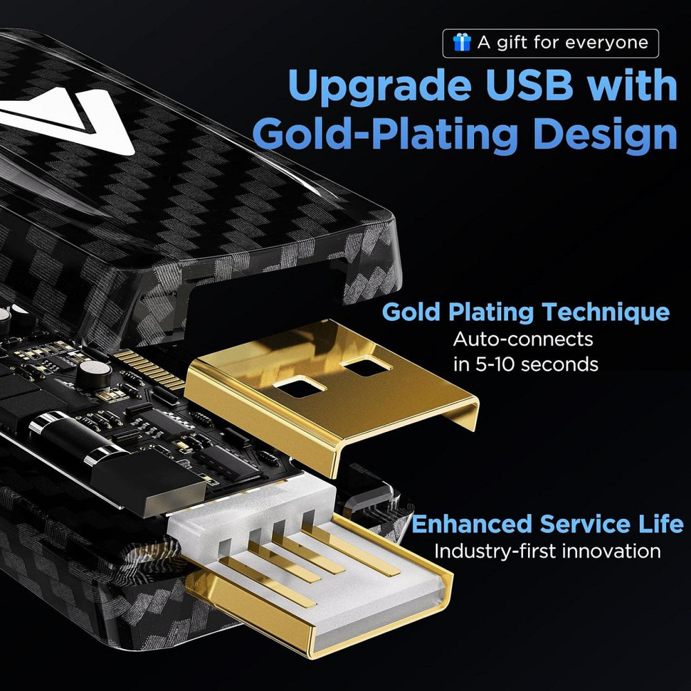 Бездротовий адаптер Android Auto для авто з 2017 року, перехідник з дротового Android Auto USB-A, USB-C, донгл для перетворення Київ - фото 2