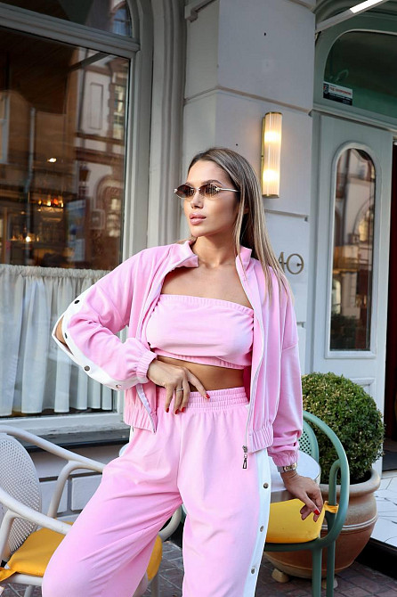 Стильный женский повседневный костюм тройка плотный плюшевый велюр Барби, 42/44 Одесса - изображение 6