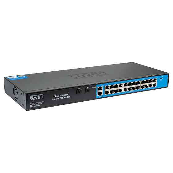 Хмарно керований гігабітний 28-ти портовий PoE комутатор SEVEN GPS424 (Cloud POE: 24G, UP: 2G+2SFP) Київ