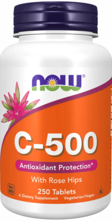 Витамин С Now Foods C-500 with Rose Hips 250 таб Киев
